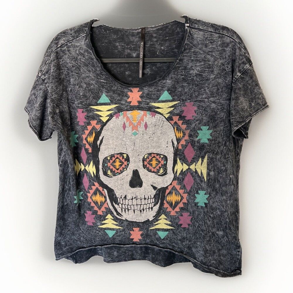 The Clas-Sic Calavera Sugar Skull  Distressed  Shirt Size L USA motorcycle